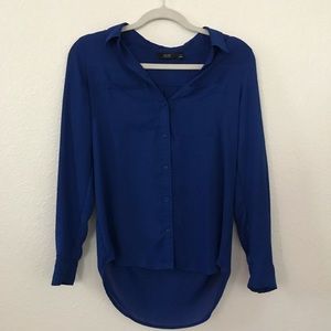 Dark Blue Button Up Blouse